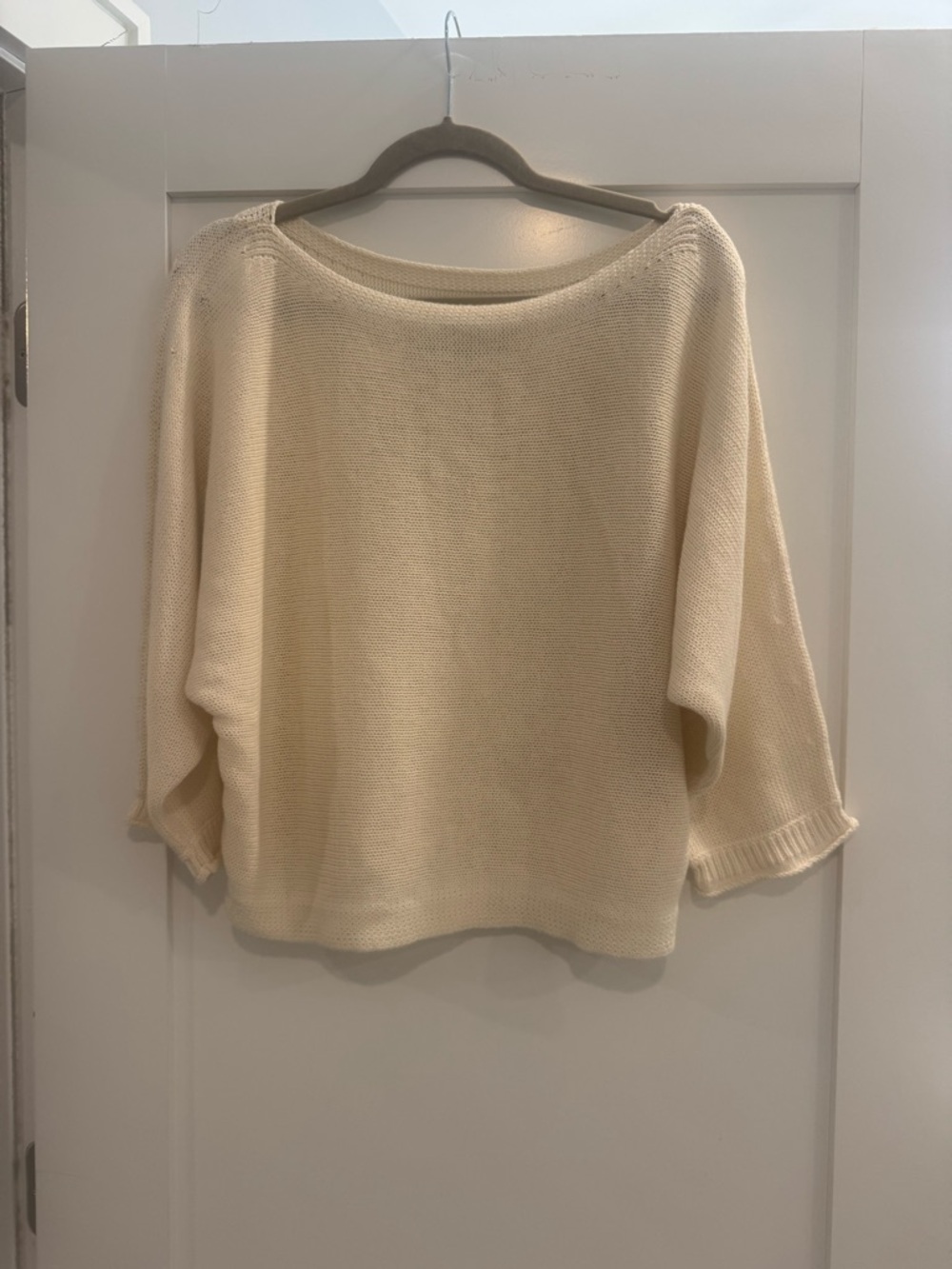 Brochu Walker Off-the-Shoulder Cream Knit Sweater